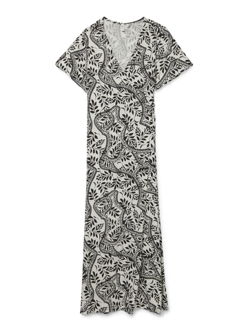 Vero Moda - Jurk - Ecru - Vmbali S/S Ancle Wrap Dress Wv - 10327057