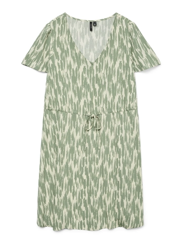 Vero Moda - Jurk - Groen - Vmeasy Joy Ss Short Dress Wvn - 10307990