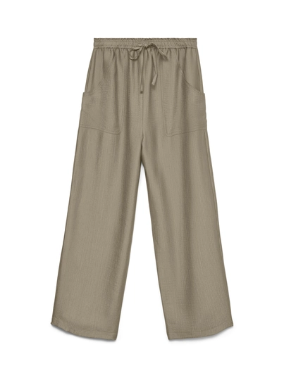 Vero Moda - Katoenen broek - Bruin - Vmvivia Nw Straight Trouser - 1,03E+07