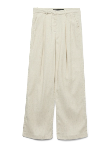 Vero Moda - Katoenen broek - Ecru - Vmsoffie Hw Wide Pant - 10324711