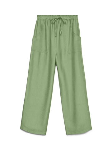 Vero Moda - Katoenen broek - Groen - Vmvivia Nw Straight Trouser - 10338169
