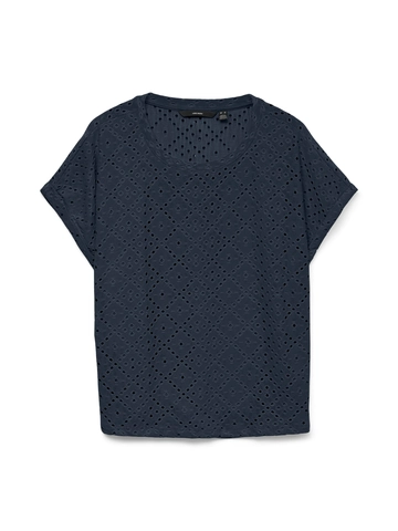 Vero Moda - T-shirt korte mouw - Blauw - Vmtassa Ss O-Neck Top Jrs - 10325616
