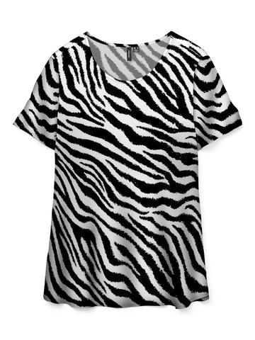 Vero Moda - T-shirt korte mouw - Dierenprint - Vmeasy Joy S/S Top Wvn Ga - 10297345