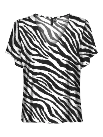 Vero Moda - T-shirt korte mouw - Dierenprint - Vmeasy Joy V-Neck Ss Blouse Wv - 10307987