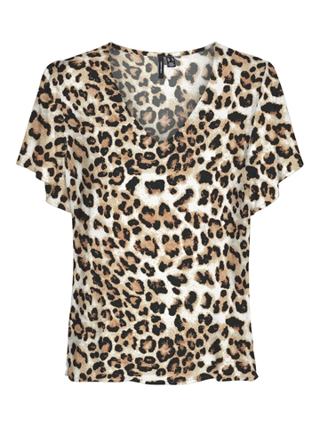 Vero Moda - T-shirt korte mouw - Dierenprint - Vmeasy Joy V-Neck Ss Blouse Wv - 10307987