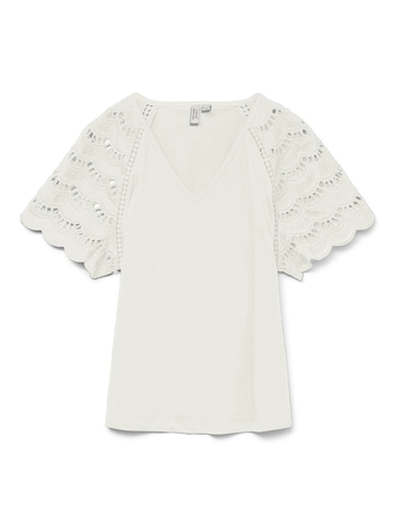 Vero Moda - T-shirt korte mouw - Ecru - Vmblasy S/S T-Shirt Jrs Btq - 10327083