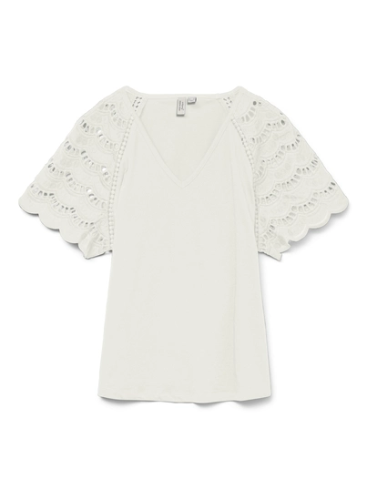 Vero Moda - T-shirt korte mouw - Ecru - Vmblasy S/S T-Shirt Jrs Btq - 10327083