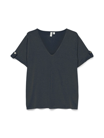 Vero Moda - T-shirt korte mouw - Marineblauw - Vmbailey S/S V-Neck T-Shirt Jr - 10324115