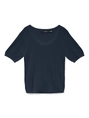 Vero Moda - T-shirt korte mouw - Marineblauw - Vmluxlight Pointelle Ss U-Neck - 10330852