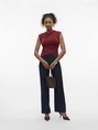 Vero Moda - T-shirt korte mouw - Rood - Vmdaisy Sl V-Neck Top Jrs - 10329334