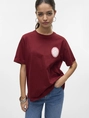 Vero Moda - T-shirt korte mouw - Rood - Vmdoris Caty Ss Top Box Jrs Ga - 10329468