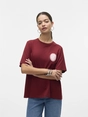 Vero Moda - T-shirt korte mouw - Rood - Vmdoris Caty Ss Top Box Jrs Ga - 10329468