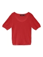 Vero Moda - T-shirt korte mouw - Rood - Vmluxlight Pointelle Ss U-Neck - 10330852
