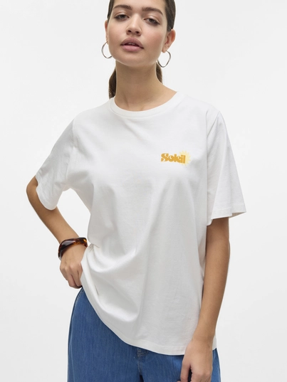 Vero Moda - T-shirt korte mouw - Wit - Vmdoris Caty Ss Top Box Jrs Ga - 10329468