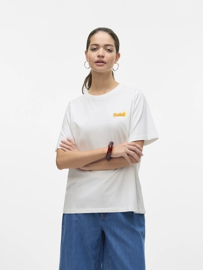 Vero Moda - T-shirt korte mouw - Wit - Vmdoris Caty Ss Top Box Jrs Ga - 10329468