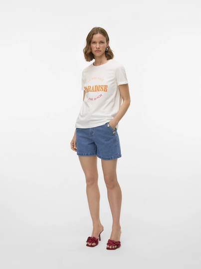 Vero Moda - T-shirt korte mouw - Wit - Vmella S/S O-Neck T-Shirt Jrs - 10333613