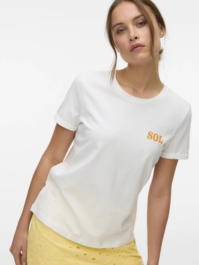 Vero Moda - T-shirt korte mouw - Wit - Vmella S/S O-Neck T-Shirt Jrs - 10333613