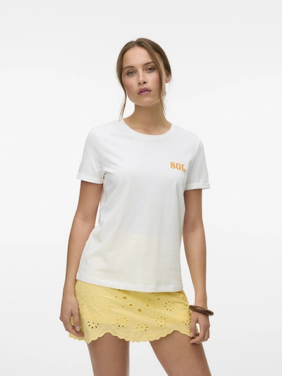 Vero Moda - T-shirt korte mouw - Wit - Vmella S/S O-Neck T-Shirt Jrs - 10333613