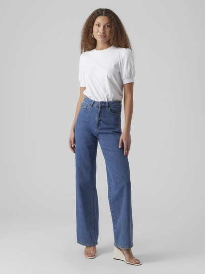 Vero Moda - T-shirt korte mouw - Wit - Vmkerry 2/4 O-Neck Top Vma - 10275520
