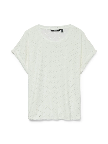 Vero Moda - T-shirt korte mouw - Wit - Vmtassa Ss O-Neck Top Jrs - 10325616