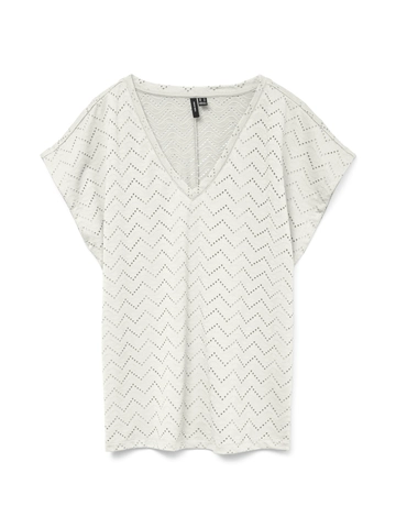 Vero Moda - T-shirt korte mouw - Wit - Vmthas Ss V-Neck Top Jrs Vo - 10328120