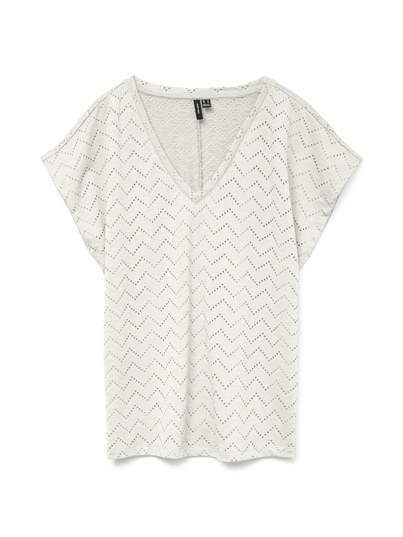 Vero Moda - T-shirt korte mouw - Wit - Vmthas Ss V-Neck Top Jrs Vo - 10328120