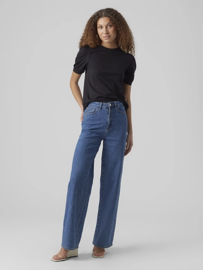 Vero Moda - T-shirt korte mouw - Zwart - Vmkerry 2/4 O-Neck Top Vma - 10275520