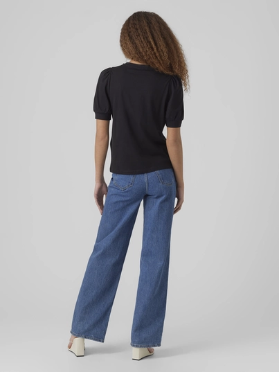 Vero Moda - T-shirt korte mouw - Zwart - Vmkerry 2/4 O-Neck Top Vma - 10275520