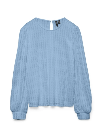 Vero Moda - T-shirt lange mouw - Blauw - Vmnomi Ls Top Jrs - 10324678