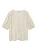 Vero Moda - Trendy T-shirt korte mouw - Beige - Vmdahlia S/S V-Neck Shirt Wvn - 10329115