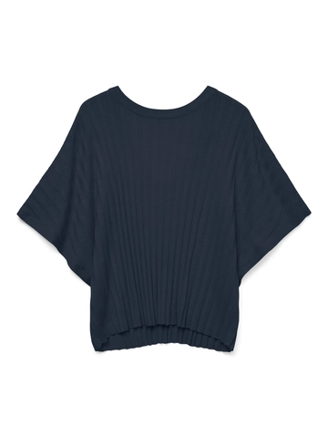 Vero Moda - Trendy T-shirt korte mouw - Blauw - Vmbarbados Ss V-Back Pullover - 10326444