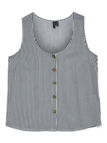 Vero Moda - Trendy T-shirt korte mouw - Blauw - Vmbumpy Sl Shirt Wvn - 10325830