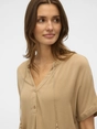 Vero Moda - Trendy T-shirt korte mouw - Grijs - Vmbente Ss Wide Top Wvn Ga - 10329387