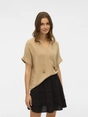 Vero Moda - Trendy T-shirt korte mouw - Grijs - Vmbente Ss Wide Top Wvn Ga - 10329387