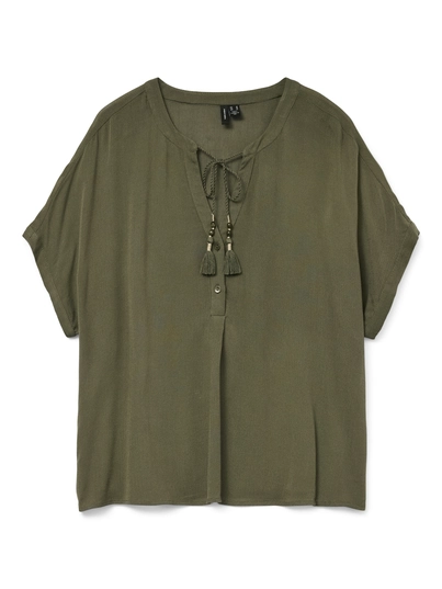 Vero Moda - Trendy T-shirt korte mouw - Groen - Vmbente Ss Wide Top Wvn Ga - 10329387