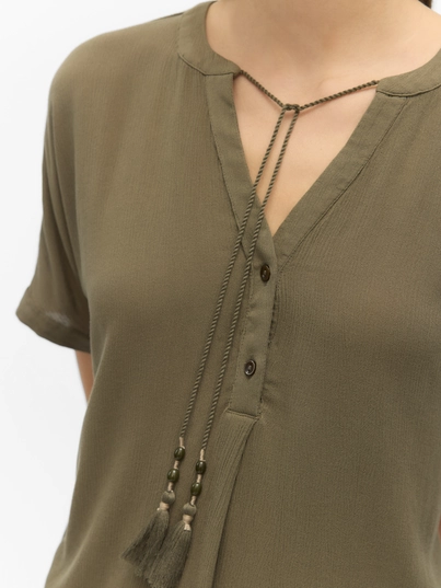 Vero Moda - Trendy T-shirt korte mouw - Groen - Vmbente Ss Wide Top Wvn Ga - 10329387