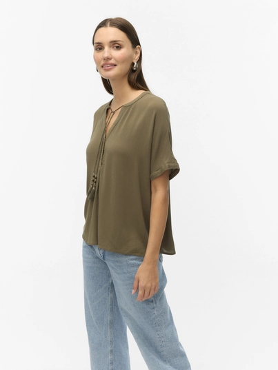 Vero Moda - Trendy T-shirt korte mouw - Groen - Vmbente Ss Wide Top Wvn Ga - 10329387