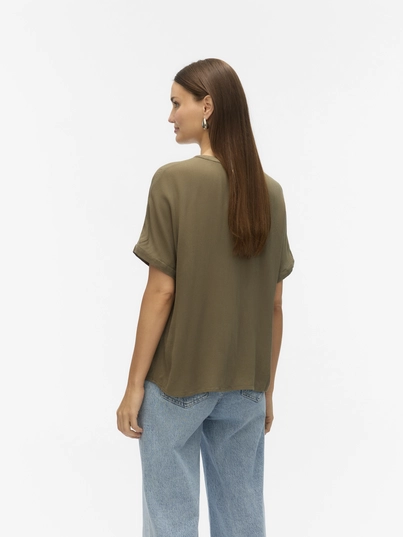 Vero Moda - Trendy T-shirt korte mouw - Groen - Vmbente Ss Wide Top Wvn Ga - 10329387