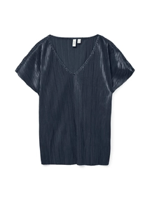 Vero Moda - Trendy T-shirt korte mouw - Marineblauw - Vmduvi S/S V-Neck Top Jrs Btq - 10334193