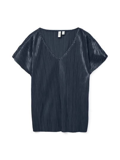 Vero Moda - Trendy T-shirt korte mouw - Marineblauw - Vmduvi S/S V-Neck Top Jrs Btq - 10334193