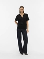 Vero Moda - Trendy T-shirt korte mouw - Zwart - Vmbente Ss Wide Top Wvn Ga - 10329387