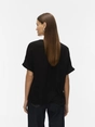 Vero Moda - Trendy T-shirt korte mouw - Zwart - Vmbente Ss Wide Top Wvn Ga - 10329387