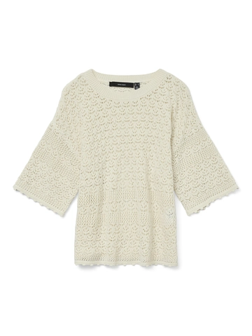 Vero Moda - Trui met ronde hals - Ecru - Vmmanila 2/4 O-Neck Pullover - 10330710