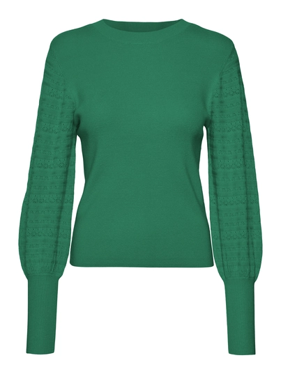 Vero Moda - Trui met ronde hals - Groen - Vmhollypointelle Ls O-Nck Pull - 10322075