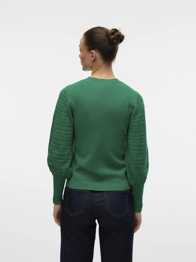 Vero Moda - Trui met ronde hals - Groen - Vmhollypointelle Ls O-Nck Pull - 10322075