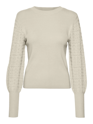 Vero Moda - Tussenjas - Ecru - Vmhollypointelle Ls O-Nck Pull - 10322075