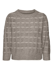 Vero Moda - Vmnewleonor 3/4 O-Neck Pullove - Trui met ronde hals - Middengrijs - 10321290