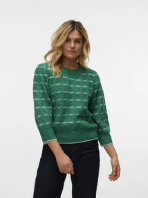 Vero Moda - Vmnewleonor 3/4 O-Neck Pullove - Trui met ronde hals - Middengroen - 10321290