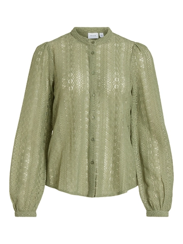 Vila - Spijkerblouse lange mouw - Groen - Vichikka Lace L/S Shirt - 14082977