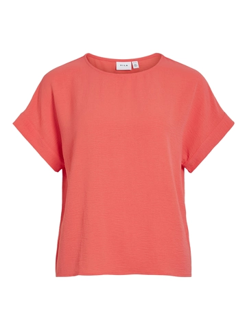 Vila - T-shirt korte mouw - Rood - Vijosa S/S Top - 14101663